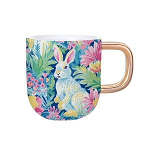 Customizable <strong>Easter</strong> Festival Ceramic Cup with Gold Bunny Handle Porcelain <strong>Easter</strong> <strong>Mug</strong> - Product Image 2