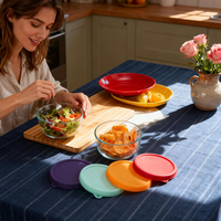 Couvre-bols en silicone de qualité alimentaire pour bols en verre Pyrex et Anchor Hocking 2CUP/7200-PC