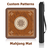 Tapis de table de mahjong carré antidérapant de 80 cm, style moderne de luxe, pliable, pour l'extérieur, surface insonorisante, idéal pour le poker
