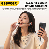 Écouteurs-Casque Musical Filaire Type-C ESSAGER SK1 avec Carte Son Intégrée, Mains Libres et Microphone Anti-Bruit pour Gaming