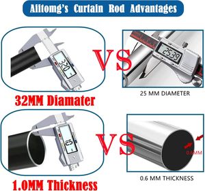 Tringle à rideau de douche télescopique moderne en acier de haute qualité sans perçage de commande par correspondance multifonctionnelle extensible - Product Image 6