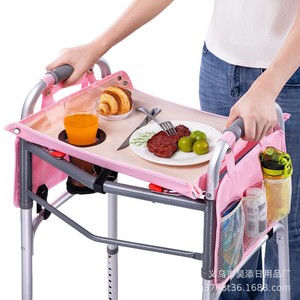 Bandeja de apoyo para caminar Haotian de 47x37 cm con bolsillos para personas mayores, color rosa - Product Image 5