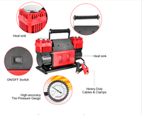 Double Cylindres Robuste 300L/min Voitures 150 PSI Pompe À Air Portable 12v Compresseur D'air De Voiture Gonfleur De Pneu Portable