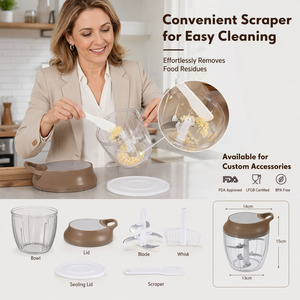 <span class=keywords><strong>Picadora</strong></span> Manual Multiusos de Alimentos y Vegetales con Cuerda para Tirar, con Cuchillas de Acero Inoxidable 420, Utensilio de Cocina - Product Image 3