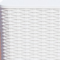 Boîte de rangement extérieure moderne imperméable pour terrasse, en plastique PE résistant, aspect rotin