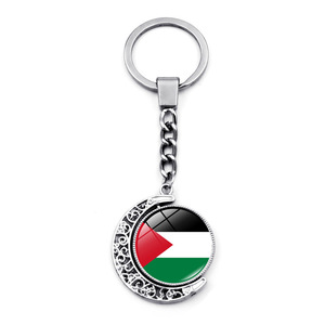 Nhà Sản Xuất Tôi Tình Yêu Palestine Cờ Thiết Kế Keychain Lưỡi Liềm Hình Dạng Mặt Trăng Pha Lê Glass Dome Cabochon Hỗ Trợ Palestine Móc Chìa Khóa - Product Image 6