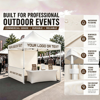 Tente publicitaire robuste avec parois latérales, logo personnalisé, structure en aluminium, gazebo pliable pour stand de salon professionnel