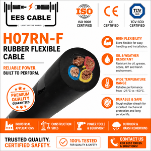 Cable de Goma VDE de 4 Núcleos H07RN-F, Cable H05RN-F H07RN-F SJTOW SEOOW SJEOOW 4G0.75-4G240mm2 H07RNF para <span class=keywords><strong>Europa</strong></span> - Product Image 1