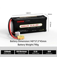 Baterai LiPo Lithium Ion Berkualitas Tinggi 5200mAh Densitas Energi Tinggi 6S/22.2V 14S/55.3V Paket Baterai Drone untuk Drone/RC/UAV