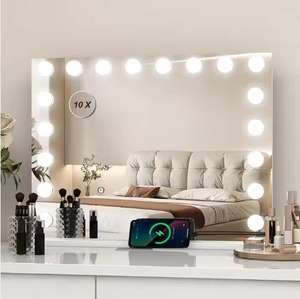 Luxueux miroir de chambre à coucher moderne 12 ampoules Infinity lumière LED <span class=keywords><strong>coiffeuse</strong></span> en verre de vanité avec miroir hollywoodien - Product Image 3