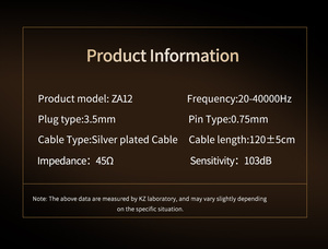 Écouteurs filaires détachables <span class=keywords><strong>KZ</strong></span> ZA12 Transmission sans perte Câble remplaçable branchable Prise en forme de L de 3,5 mm Réduction de bruit ENC - Product Image 5