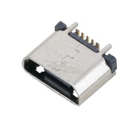 Conector Micro USB Tipo B Hembra Vertical de 5 Pines, Conector USB para Carga y Transferencia de Datos