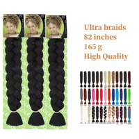 Vente Chaude 82 Pouces 165g Tresse Jumbo Simple Trame Yaki Synthétique Extension Crochet Fibre Haute Température Tresses Box Perruque Expression