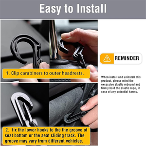 Barrière de voiture pour chien, barrière pour animaux de compagnie avec filet de sécurité automobile, organisateur facile à installer, sac de rangement extensible pour bébé, universel pour voitures - Product Image 6