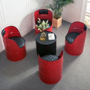 <strong>Retro</strong> <strong>Dining</strong> <strong>Chair</strong> Loft Metal for Cafe Bar Furniture Restaurant Creative Vintage Sofa Iron Oil Drums <strong>Chairs</strong> Paint Bucket - Product Image 4