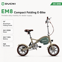 Bicicleta Eléctrica Plegable de 14 Pulgadas, 36V 250W, Diseño Compacto, Bicicleta Eléctrica Urbana