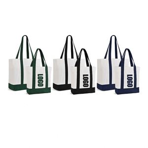Recycled High Quality Thickened Advertising Custom Printing Supermarket Shopping Canvas <b>Bag</b> with Full Color logo - Product Image 1
