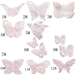 Applique papillon miniature en dentelle brodée, <span class=keywords><strong>organza</strong></span> écologique à ailes flottantes, motif animal tridimensionnel, variété de couleurs - Product Image 2