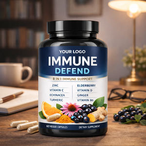 Capsules multivitaminées pour le soutien immunitaire en marque propre, <span class=keywords><strong>zinc</strong></span>, vitamine <span class=keywords><strong>C</strong></span>, logo personnalisé, formule antioxydante pour adultes - 60/90/120 unités - Product Image 4