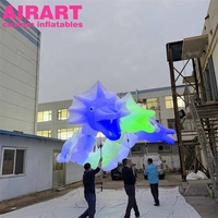 Dragon gonflable à trois têtes avec éclairage LED blanc, dragon gonflable géant pour défilé nocturne, événement de carnaval