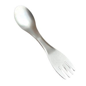 Cuillère-fourchette double tête en titane pur, légère et intégrée, pour camping en extérieur, vaisselle écologique - Product Image 5