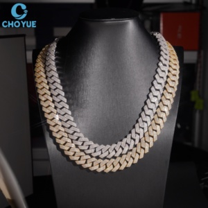 Collar de Cadena Cubana de Plata de Ley 925 con Moissanita para Hombre, Chapado en Oro de 18K, Estilo Hiphop, Eslabones Completamente Pavimentados, Joyería de 16MM - Product Image 5