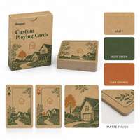 Cartes à jouer en kraft finition mate écologiques avec logo personnalisé, jeu de 54 cartes, cartes de poker pour kits de bienvenue immobiliers, cadeaux immobiliers