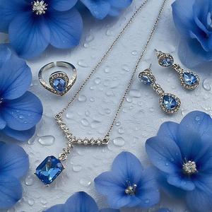 Ensemble de bijoux UGood forgé avec zircon et perle Zicron Design déclaration esthétique pour les occasions de bal de fête - Product Image 1