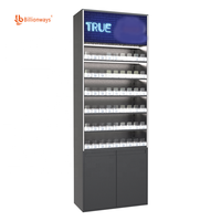 Supermarché personnalisé 6 couches étagère à cigarettes en métal magasin de fumée tabac présentoir avec boîte à lumière