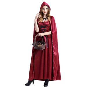 Disfraz de Caperucita Roja para Mujer Adulta, Conjunto de Vestido de Cosplay con Capa, Traje de Juego de Rol de Cuento de Hadas para Halloween - Product Image 2
