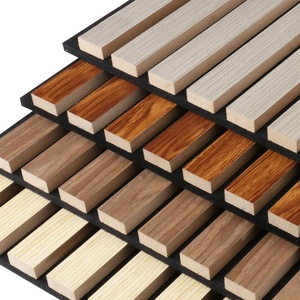 <span class=keywords><strong>Plaque</strong></span> absorbante à lattes de bois en fibre de polyester MDF Home Studio Auditorium Insonorisé Suppression du <span class=keywords><strong>bruit</strong></span> Panneau acoustique texturé - Product Image 2