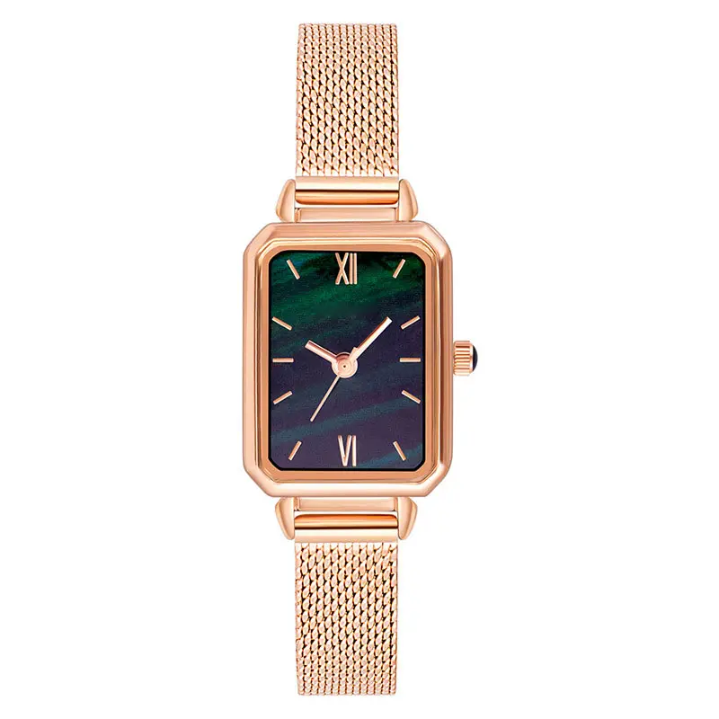 High Quality Fashion Square Lady watch Green Dial Small Watches Hot 2021 Brand Luxury Woman Watches