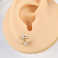 Nouvel Arrivage Pendentifs, Piercing Labret à dos plat en Titane ASTM F136 de qualité implantable avec Zircon Cubique en forme de cœur, Bijoux pour piercing de lèvre, Mariage