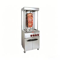 Rôtissoire verticale motorisée à gaz et électrique, pour shawarma moyen-oriental et brésilien, alimentée au propane, semi-automatique, pour intérieur et extérieur
