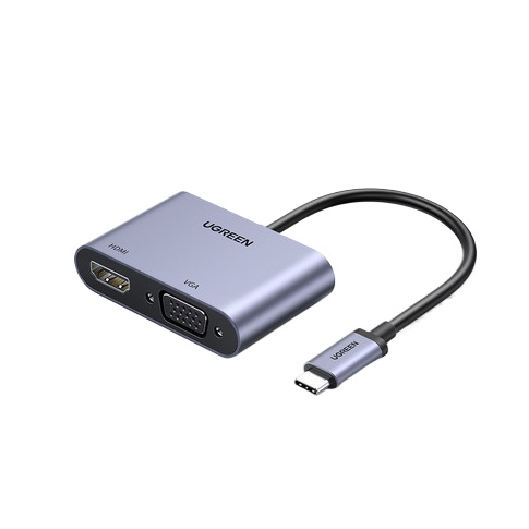 USB C to -and-VGA Adapter 2 in 1 Multi-Function Hub Type C to -VGA Converter Aluminum Shell Design
