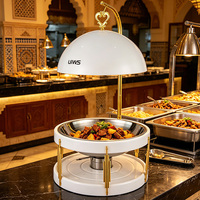 8L Luxuriöser Chafing Dish mit Hängedeckel und Alkoholheizung, mehrfarbiger Edelstahl-Buffetserver für Bankette & Events