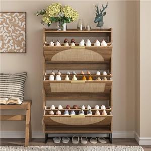 <span class=keywords><strong>Zapatero</strong></span> inclinable de ratán transfronterizo Estante de almacenamiento para el hogar <span class=keywords><strong>estrecho</strong></span> de <span class=keywords><strong>entrada</strong></span> de tres cubos - Product Image 3