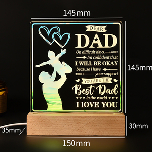 Lámpara Nocturna Acrílica al por Mayor con Foto y Texto Personalizados, Base de Madera, Lámpara USB para Tiendas de Regalos, Programas de Regalos Familiares Personalizados - Product Image 4