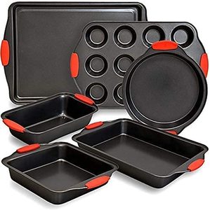 Conjunto de panelas personalizadas do chef bpa, conjunto de 6 copos com 12 copos de aço carbono assadeira de silicone para cozinhar em casa - Product Image 4