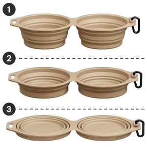 OEM ODM Tazones Plegables para Perros, Recipiente Portátil para Agua y Comida para Cachorros, Botella para Perros, Dos Tazones, Comedero para Mascotas y Gatos - Product Image 4