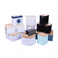 Modèles phares : Ensembles de boîtes rectangulaires en fer blanc pour café et thé en vrac avec couvercle en bambou, impression offset sur bois, couleur personnalisée