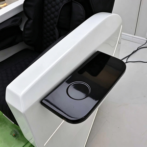 Sillón de Pedicura Eléctrico Reclinable de Lujo en Color Blanco con Bañera de Vidrio Verde, Luz LED para el Cuidado de las Uñas - Product Image 5