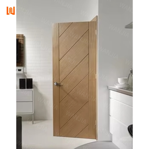 Stijlvolle Houten Toegangsdeur Eigentijdse Esthetische Anti-Kromtrekken Versterkte Kern Geluiddichte Energiezuinige Houten Deur - Product Image 2