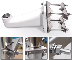 Yuntuo thép không gỉ DOME PTZ <span class=keywords><strong>camera</strong></span> gắn cực gắn khung CCTV đèn cực kẹp cho 54-90mm Hoop - Product Image 4