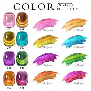 JTING - Colección de Esmaltes de Gel de Doble Luz Efecto Ojo de Gato, 8 Colores, Magnético, Esmalte de Uñas de Doble Luz Efecto Ojo de Gato, Marca Privada OEM - Product Image 4