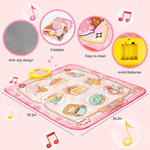 Tapis de danse musical rose pour enfants, clavier de piano interactif avec lumières LED et sons pour filles de 2 à 4 ans - Product Image 6