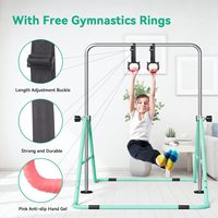 Barra de gimnasia para niños con altura ajustable para equipos de entrenamiento en casa con colchoneta de seguridad incluida | Certificado ASTM