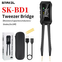 SNAKOL Pince à épiler numérique intelligente LCR Testeur de composants SK-BD1 de pont électrique pour multimètres de condensateur d'inductance de résistance SMD