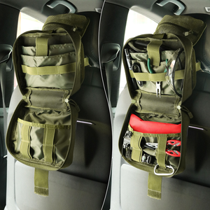 Kit de Trauma para Reposacabezas de Vehículo Táctico para Socorristas, Bolsa Molle, Primeros Auxilios Esenciales para Exteriores, Diseño Resistente y Desprendible - Product Image 1