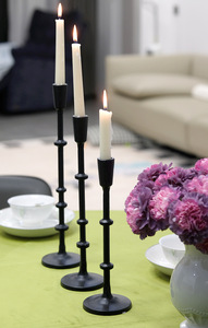 3 pièces de bougeoirs en fer noir de grande taille rétro pour salle à manger, articles de mariage, bougeoirs en métal doré pour la décoration de la maison - Product Image 3